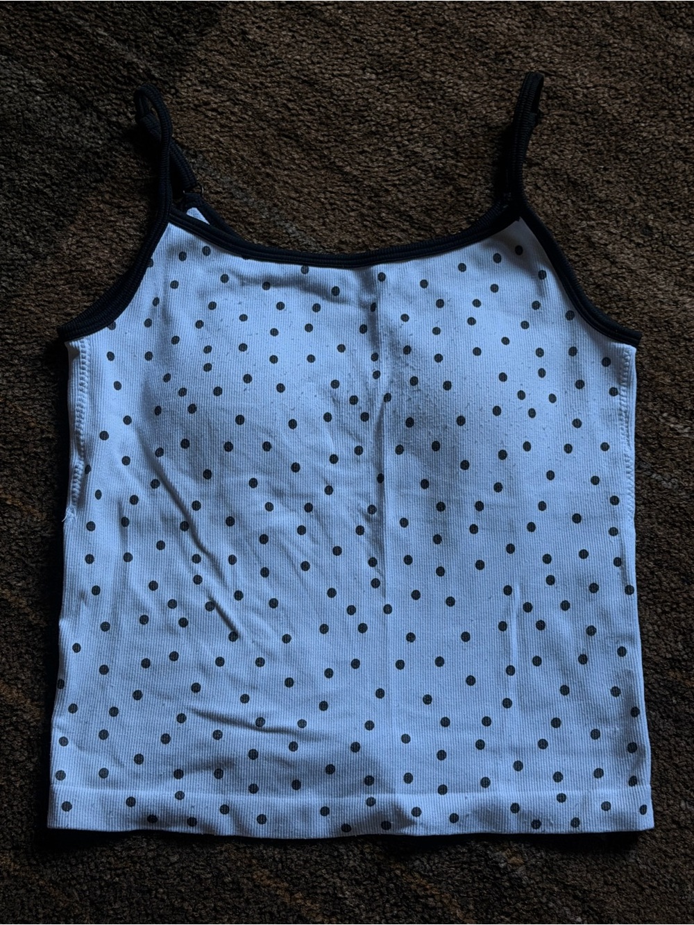 UKIDS Black Polka Dot White Cami Tank Top size LARGE 10/12 kids
